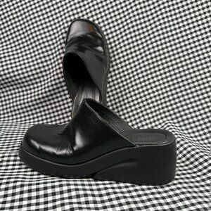 CAMPER Kaah Black Leather Avant Garde Chunky Clogs Size EU 37 / Women's 7